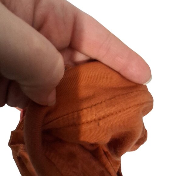 Natural Life vneck jumpsuit womens Small oversized orange rust brown knit cotton - Picture 5 of 7